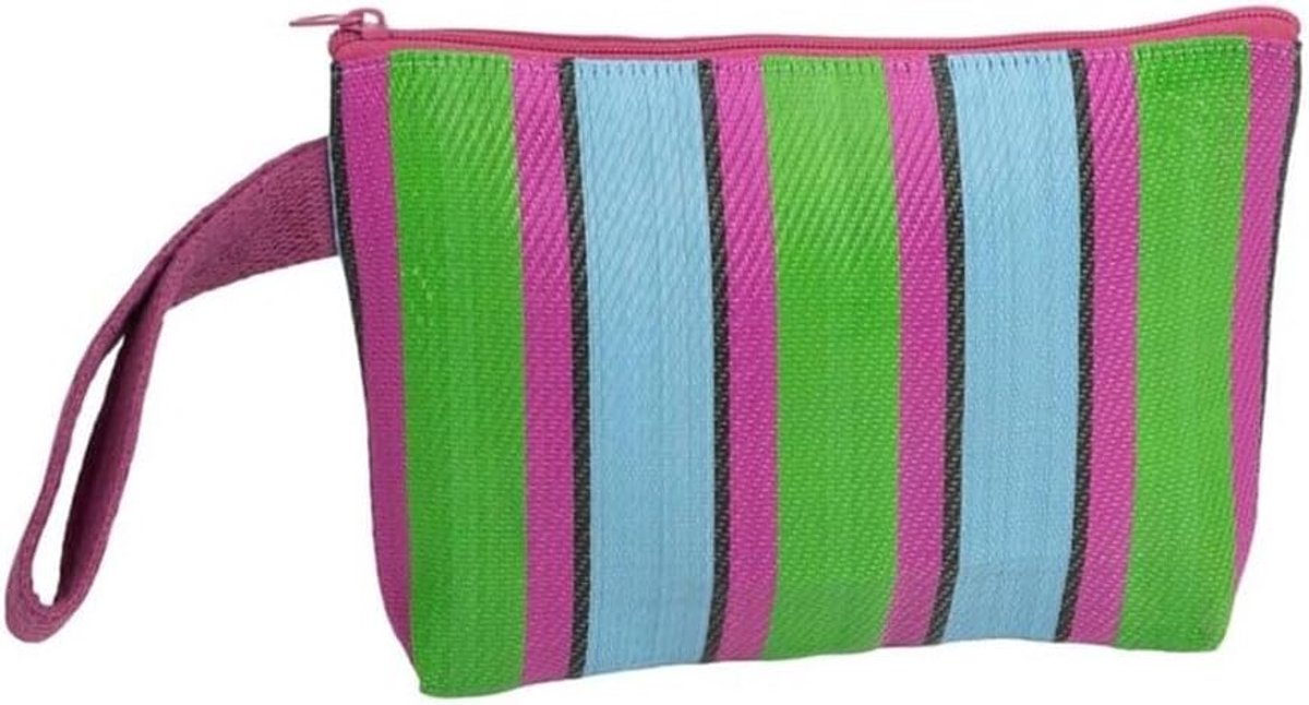 Strandtas gestreept - gerecycled plastic - waterdicht - ideaal voor op het strand - ShopVlot