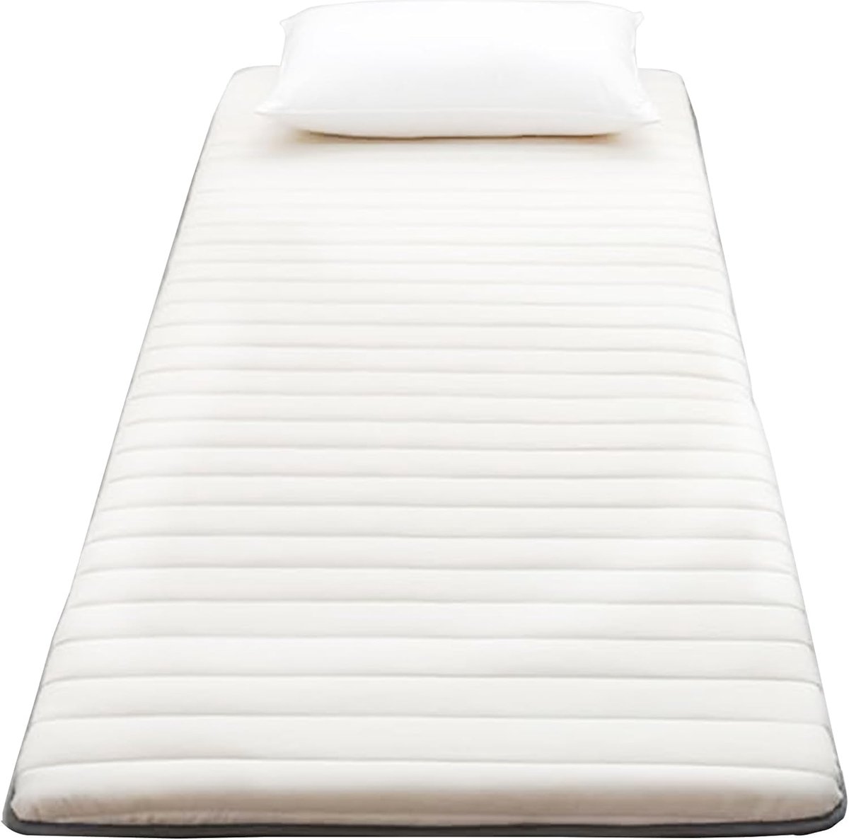 Futonmatras enkel 5cm dik - cream polyester - opvouwbaar - ideaal voor thuis en camping - ShopVlot