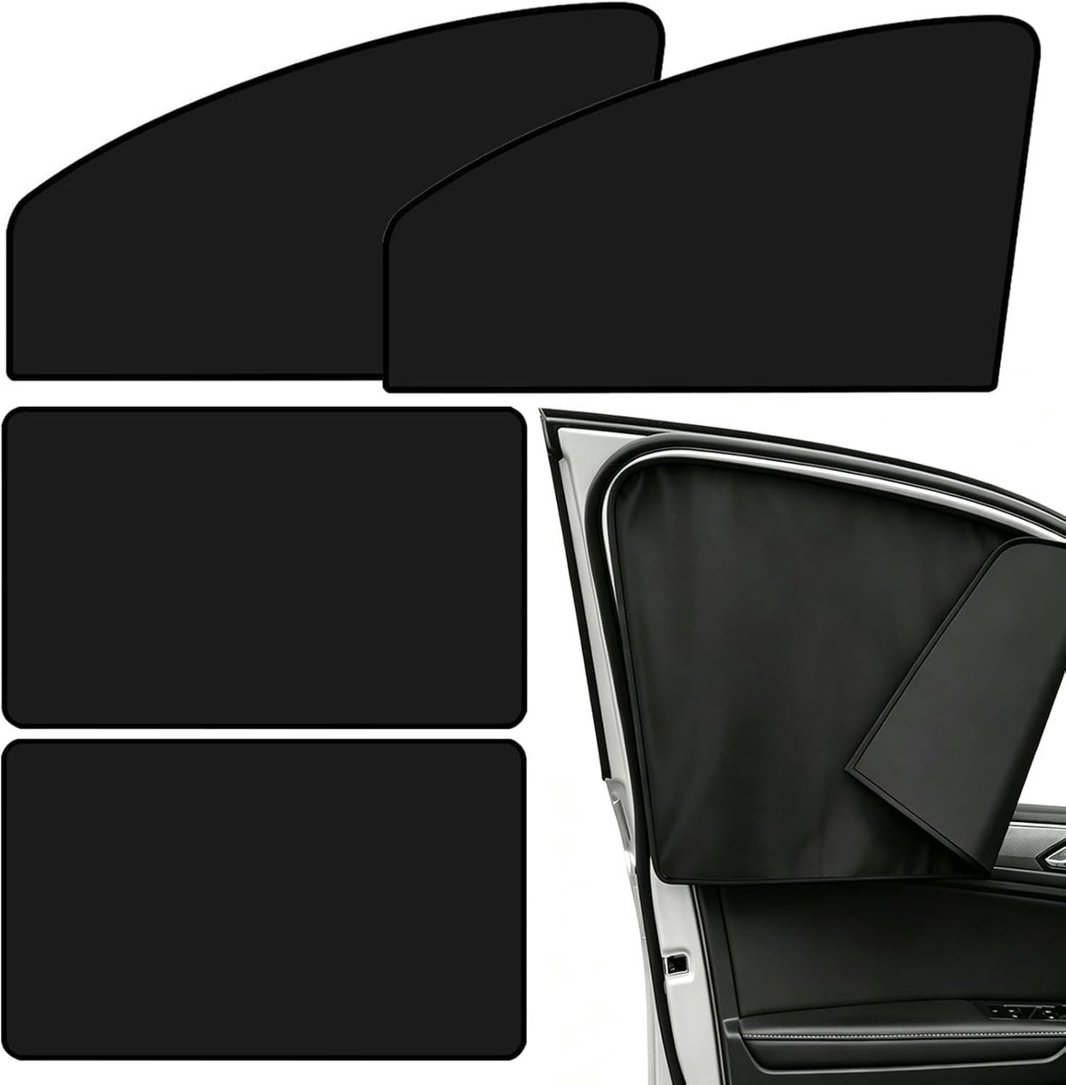 Magnetische zonneschermen auto - Set van 4 stuks - UV bescherming - Verduisterend voor privacy - ShopVlot