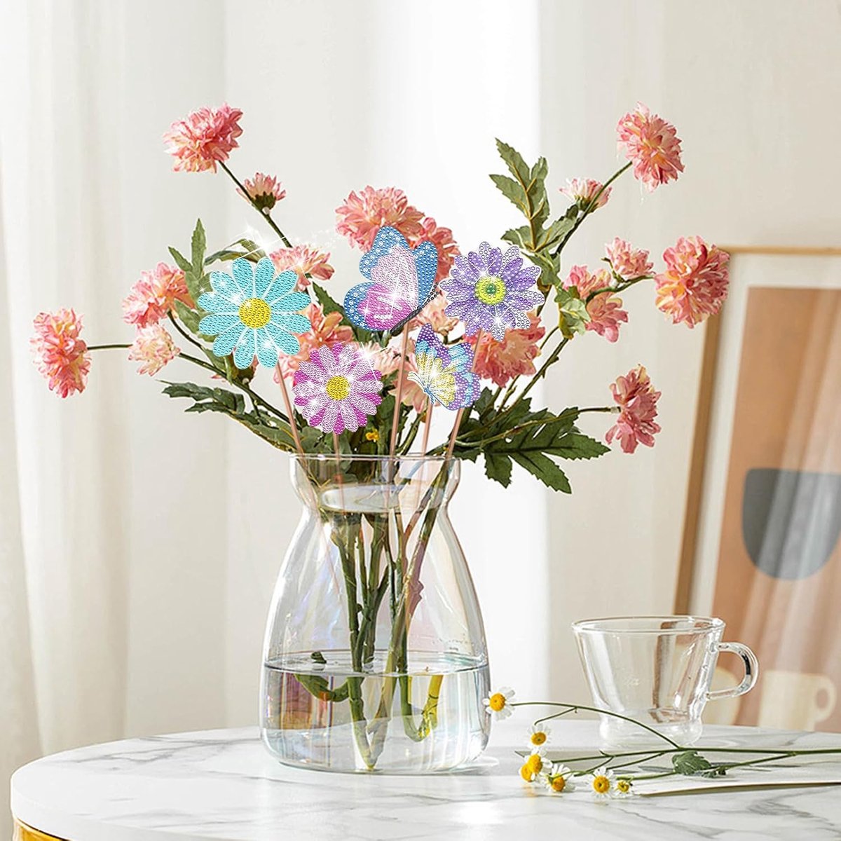 diamantschilderset vlinders - 8-delige set - kleurrijk ontwerp - perfect voor creatief plezier - ShopVlot