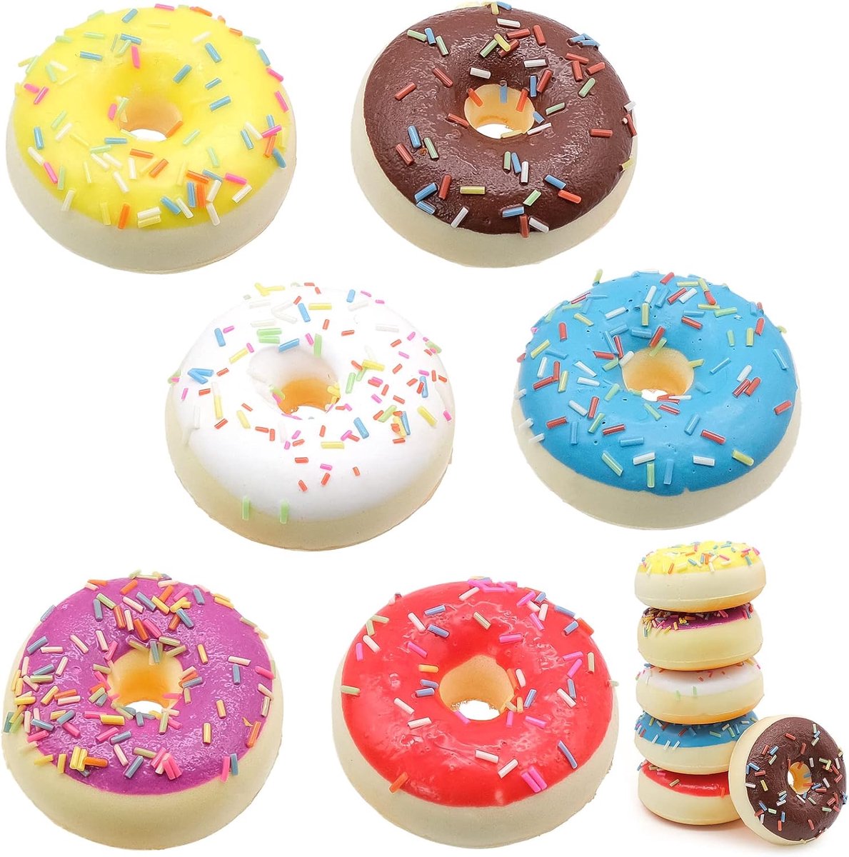 Kunstmatige donuts - set van 6 - realistisch ontwerp - perfect voor presentatie - ShopVlot