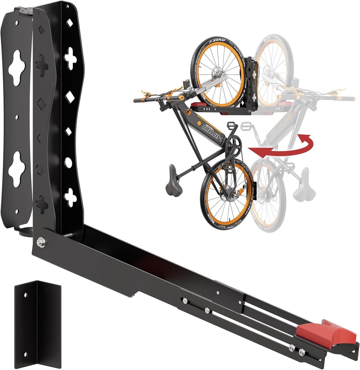 Fietswandhouder 180 graden draaibaar - Ruimtebesparende fietshouder - Voor 24-29 inch wielen - Eenvoudig op te hangen - ShopVlot