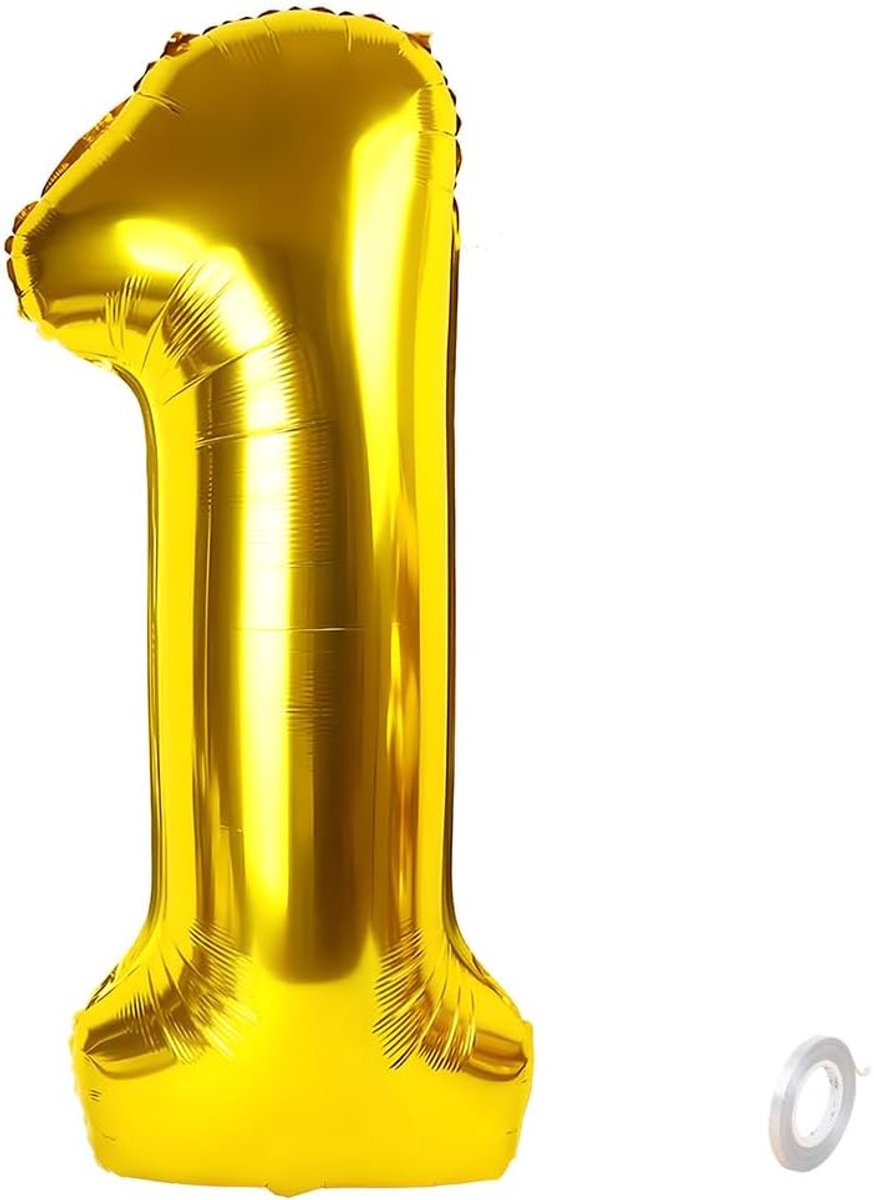 Giant Foil Ballon 101 cm - Gouden Nummer 1 - Helium gevuld - Perfect voor verjaardagen - ShopVlot