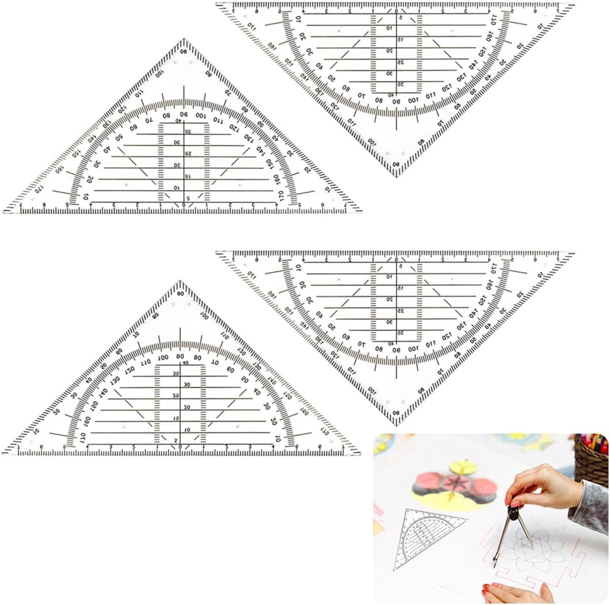Geometrische hoek 160 cm - Plexiglas - Flexibel en breukvast - Ideaal voor technische tekeningen - ShopVlot