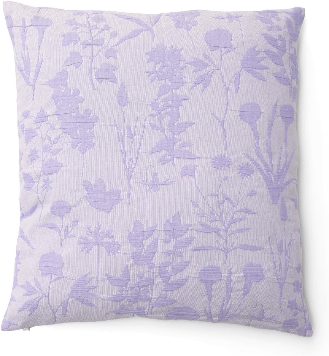 Sierkussen 50x50 cm - 100% katoen - Lavendelblauw met bloemen - Perfect voor een stijlvol interieur - ShopVlot