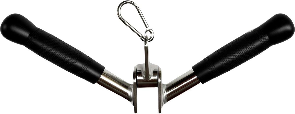 Tricep & Lat Bar Press Down Multi Gym Cable Machine Attachment - Curl Pulldown Bar - Rubber Handgrepen - ShopVlot