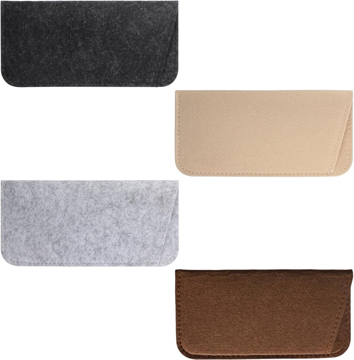 Brillenkoker 4 stuks - zacht materiaal - universeel voor zonnebrillen en brillen - bescherm je eyewear - ShopVlot