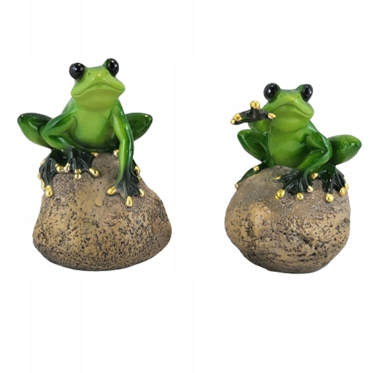 Decoratieve Kikker Figuur op Steen - 2 Ontwerpen