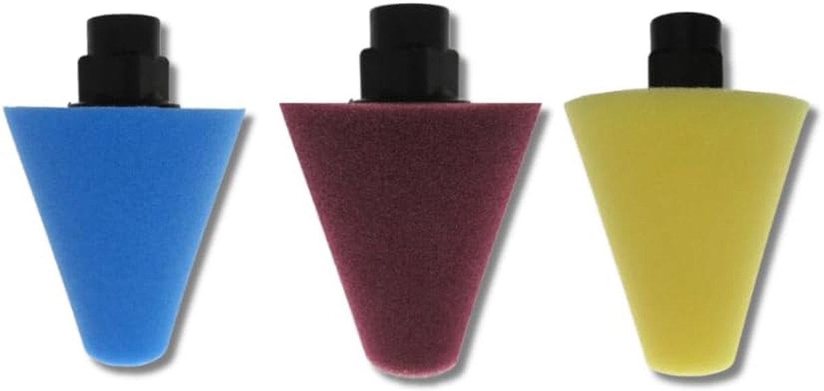 Polijstschijf 3 x polishing sponge - M14 aansluiting - visco-elastisch schuim - perfect voor het polijsten van velgen - ShopVlot