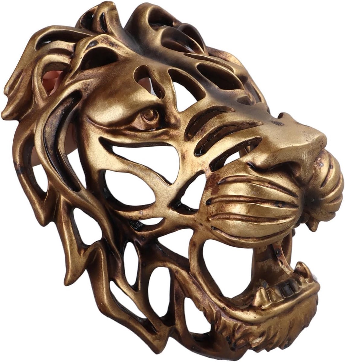 Muursculptuur Leeuwenkop - Kunststof Goud - Elegante Vintage Decoratie - Perfect voor Woonkamer - ShopVlot