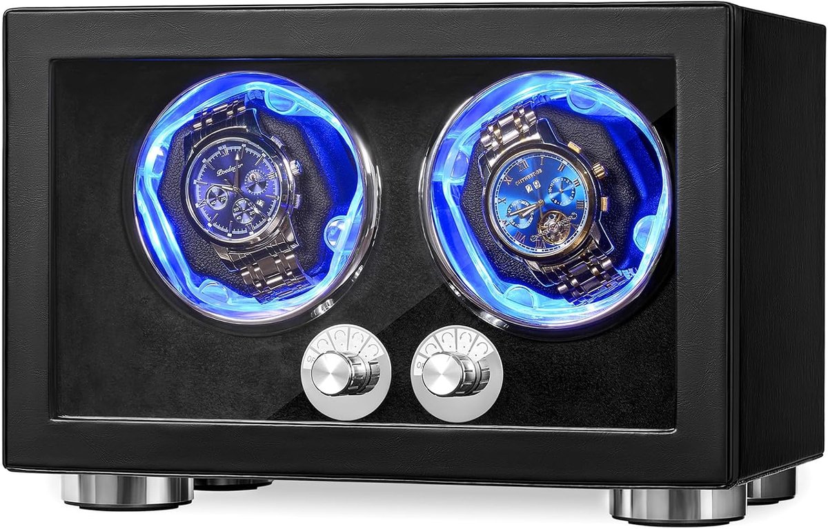 Horloge Winder Dubbel - Zwart - 4 Rotatiemodi - Super Stil voor Nachtgebruik - ShopVlot