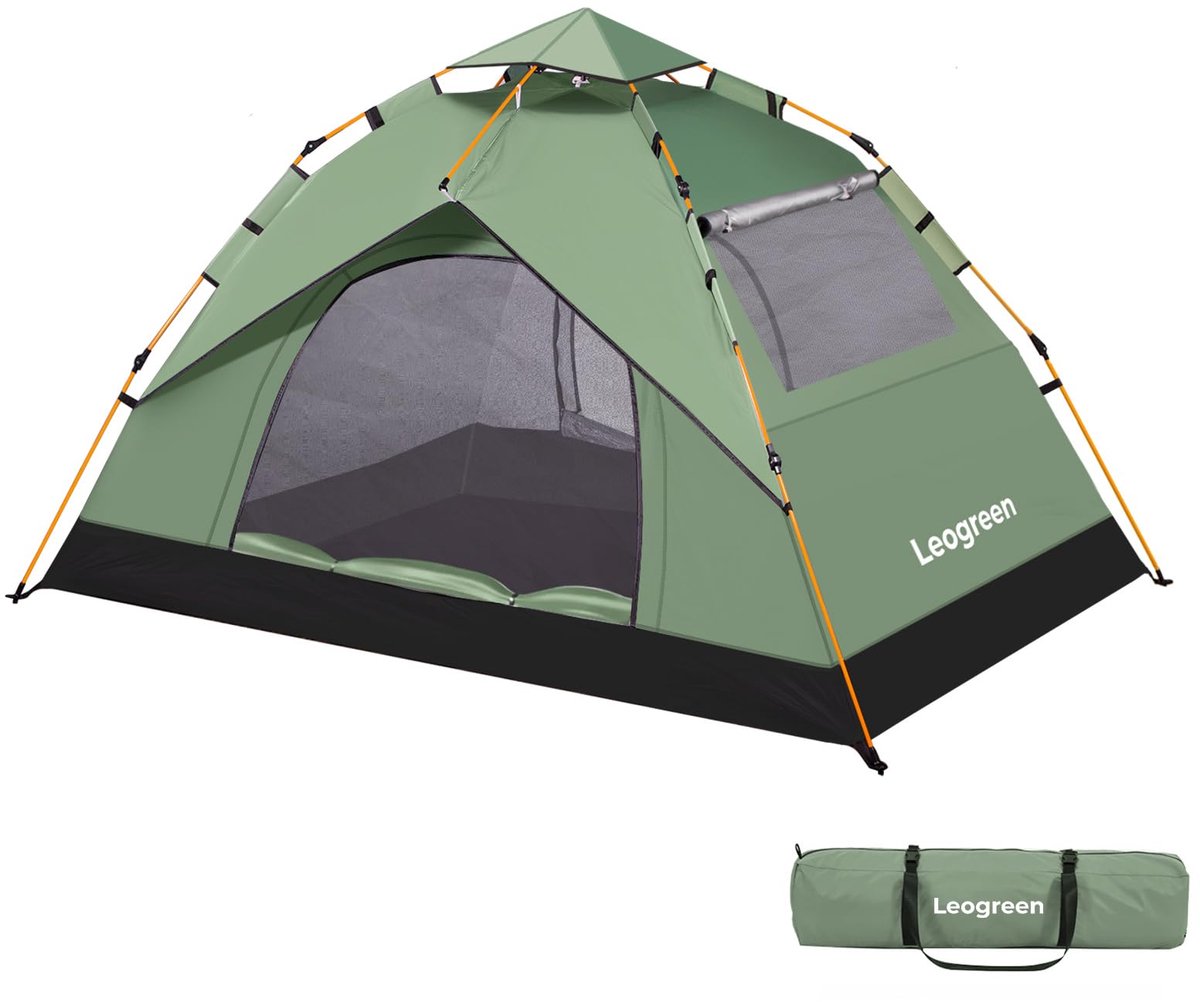 Pop-up campingtent 3-4 personen - familiekoepel - waterdicht en winddicht - ideaal voor kamperen - ShopVlot