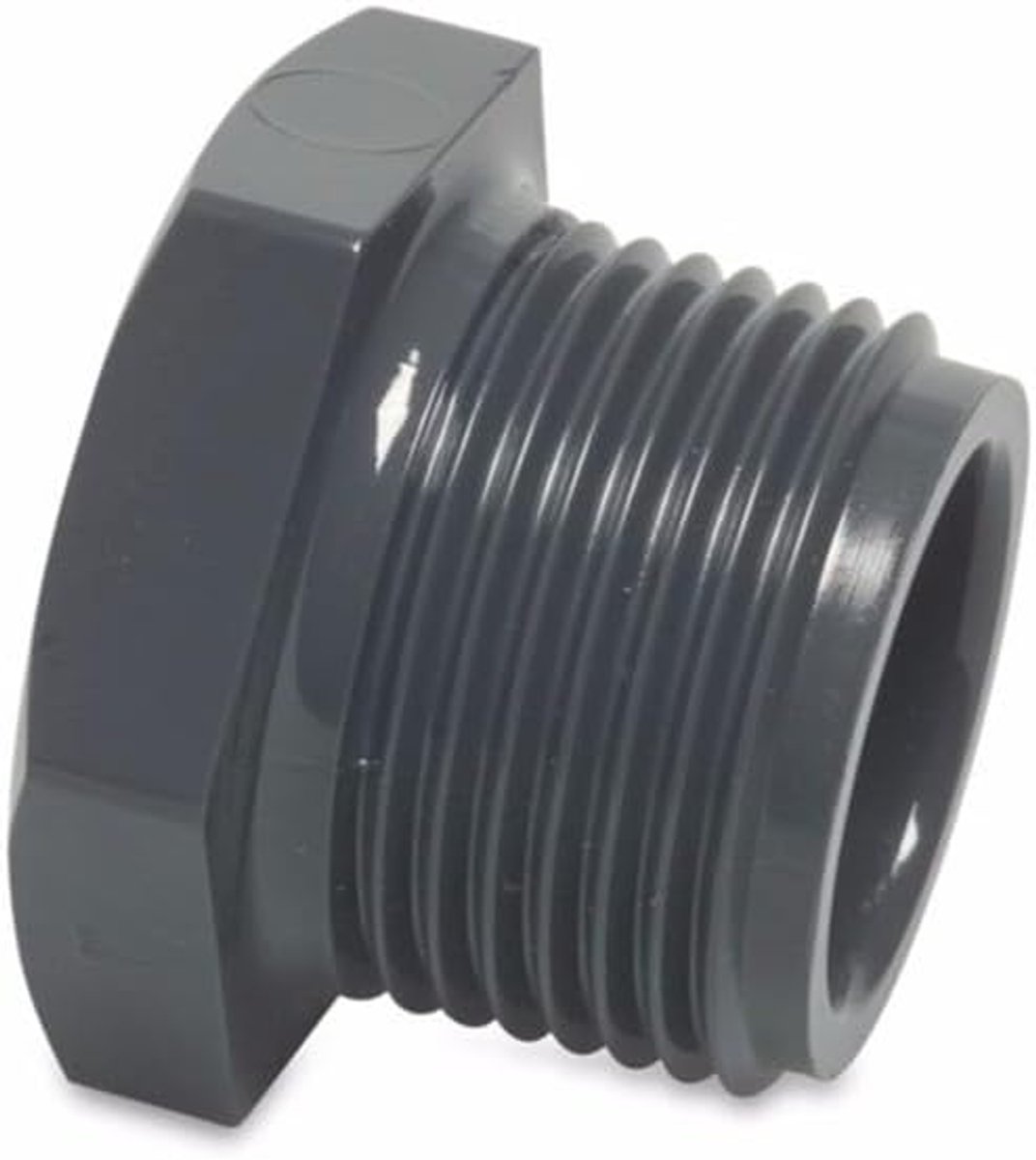 PVC-U draadplug 1 inch - grijs - mannelijke draad - ideaal voor leidingwerk - ShopVlot