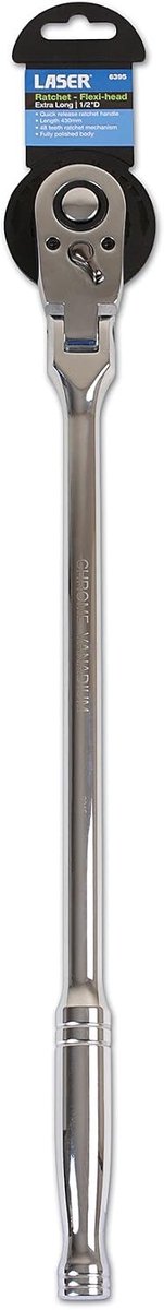 Ratchet 1/2" D extra lange flexibele kop - 430 mm - Chrome Vanadium - ideaal voor moeilijk bereikbare plekken - ShopVlot