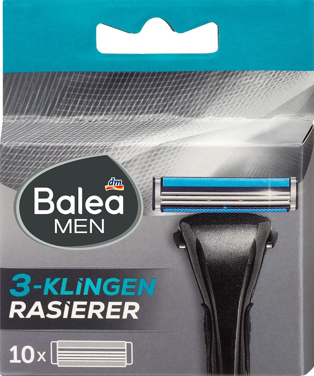 Scheermesjes voor mannen - 10 vervangende scheermesjes - 3-bladig systeem - comfortabele natte scheerbeurt - ShopVlot