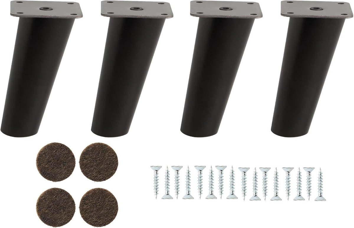 Meubelpoten 8 cm - conische beukenhouten poten - al gemonteerd - perfect voor elke stijl - ShopVlot