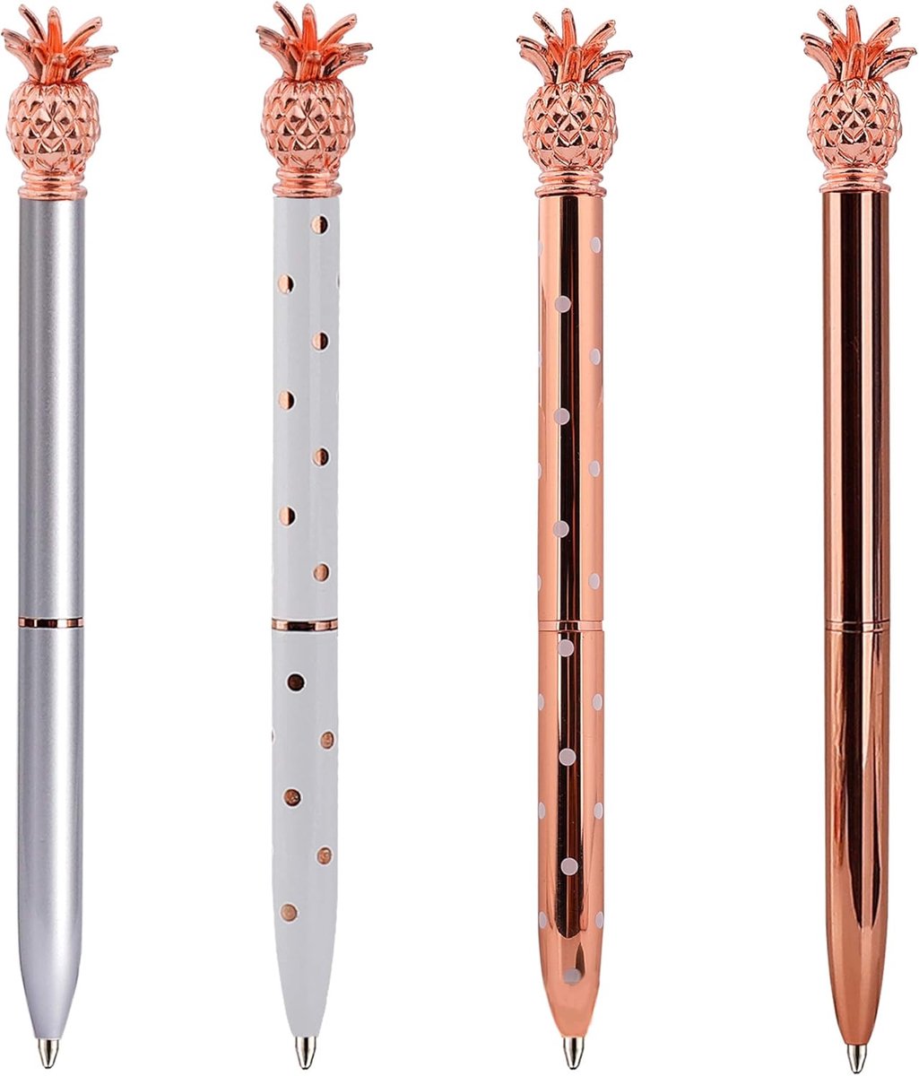 Balpen met retractable functie - metalen uitvoering - zwart inkt - perfect voor kantoor en school - ShopVlot