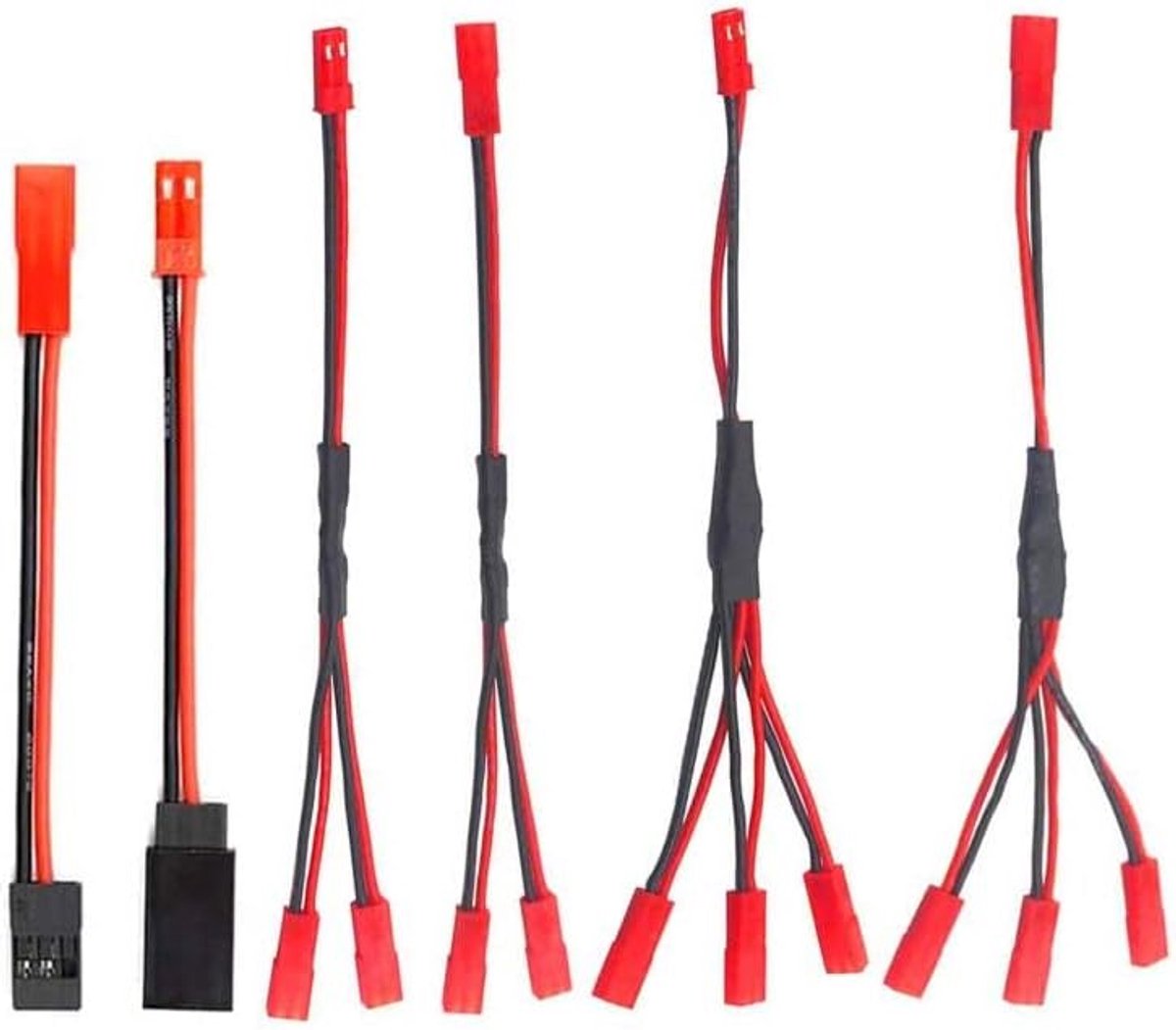 JST Plug Splitter Y-kabel - 6PCS Male Female Adapter - Voor RC auto en koelventilator - Ideaal voor verbindingen - ShopVlot