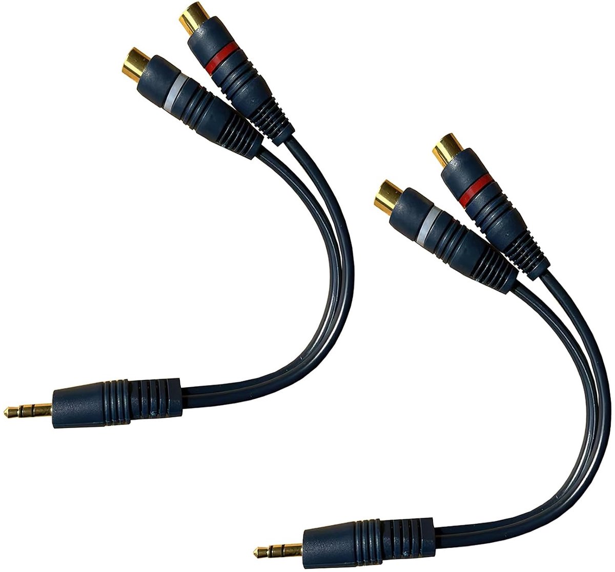 RCA splitter kabel 20cm Y-kabel - 1 plug naar 2 vrouwelijke audio - goud-geplateerd - helder geluid voor home cinema - ShopVlot