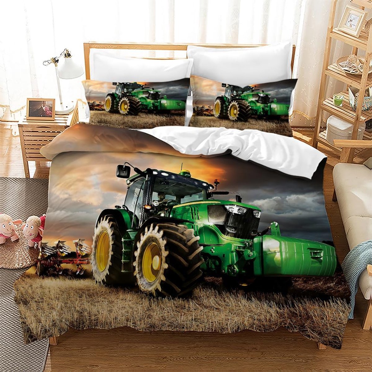 3D Tractor Dekbedovertrek Set - Microfiber - Zacht en Ademend - Perfect voor Kinderen - ShopVlot