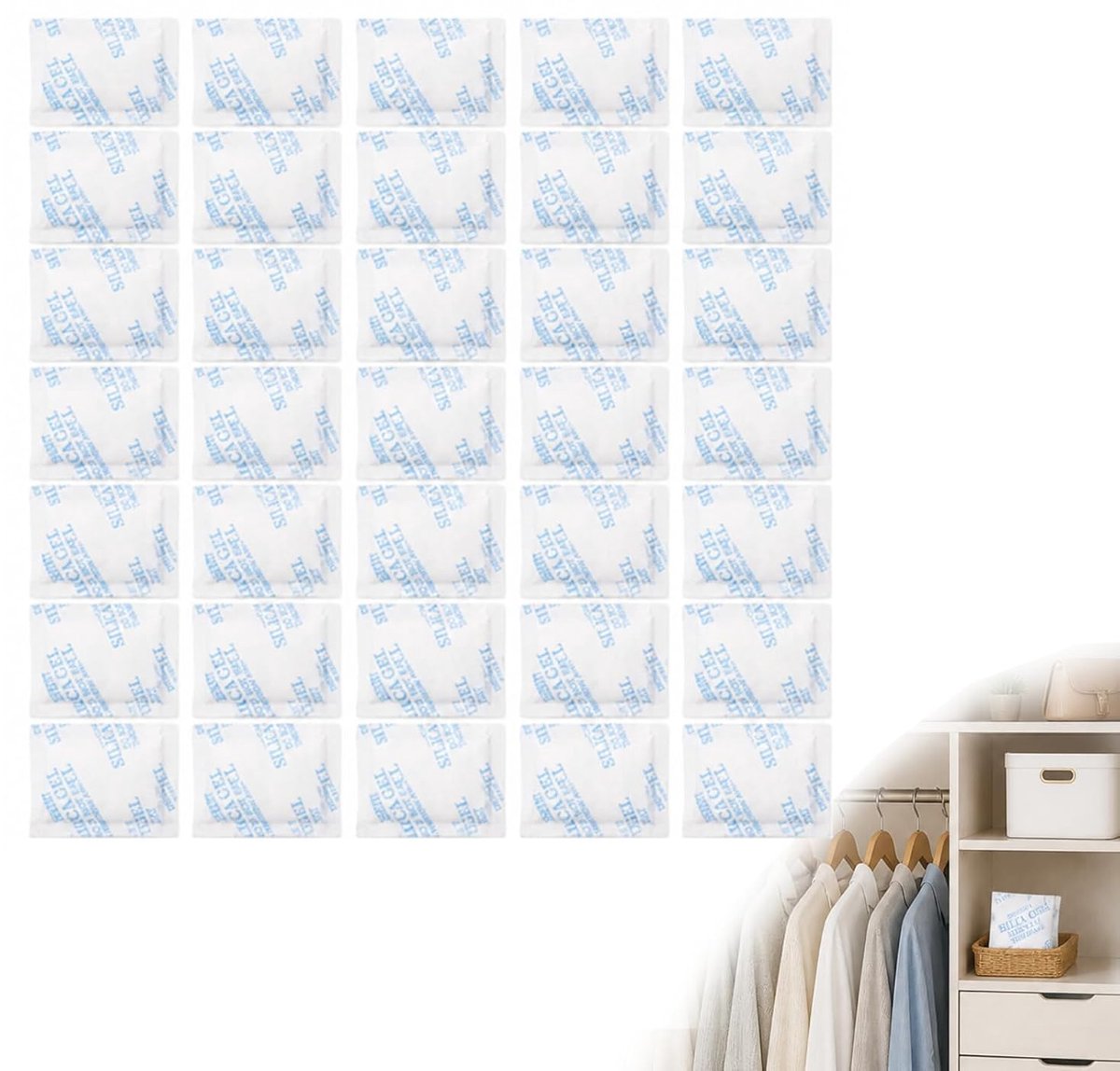 Silicagel zakjes 10 g - 35 stuks - vochtabsorberend - bescherming tegen corrosie en roest - ShopVlot