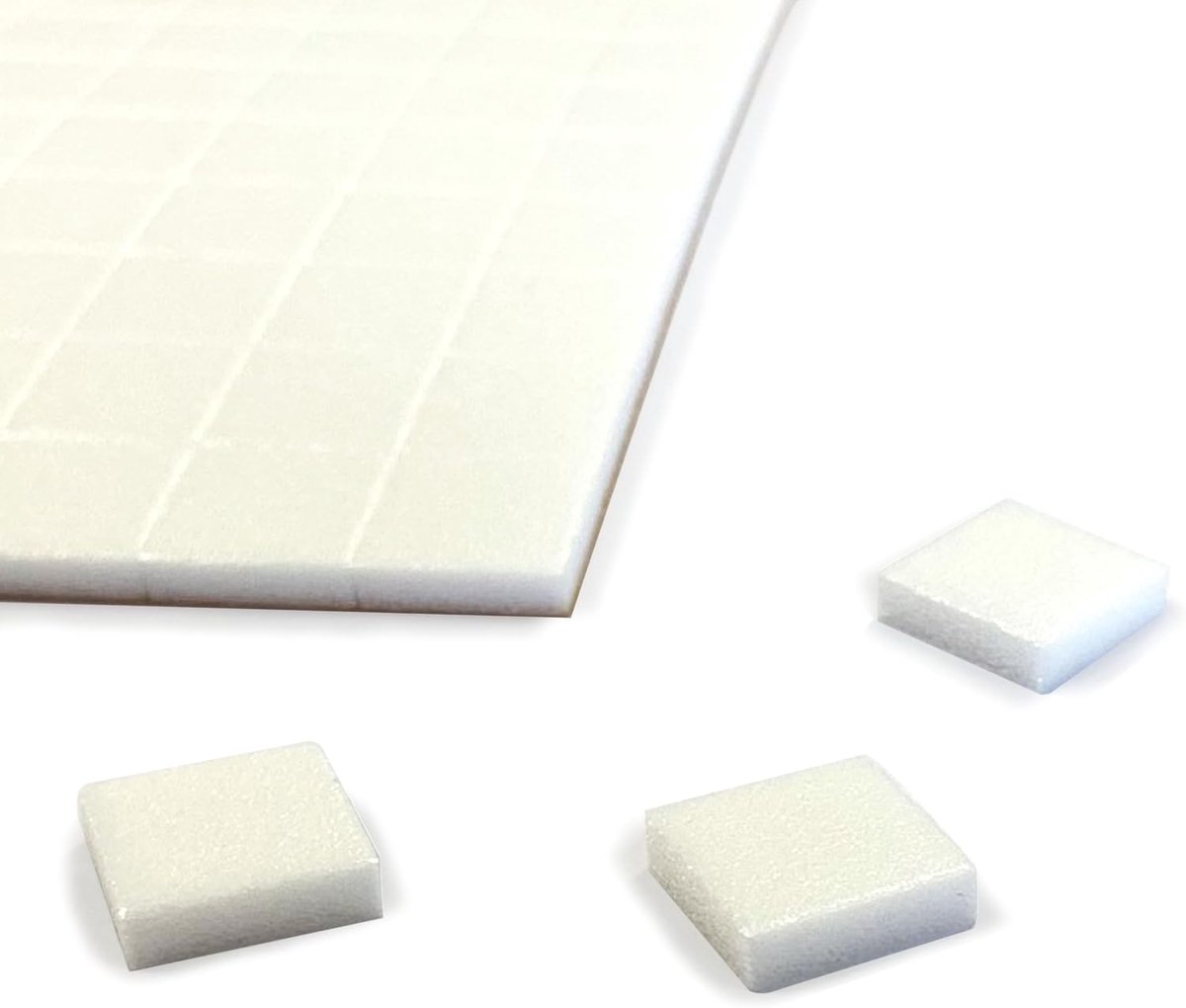 Foam pads zelfklevend 3 mm - 12 x 12 mm wit - geluidsdemper - bescherming tegen krassen - ShopVlot