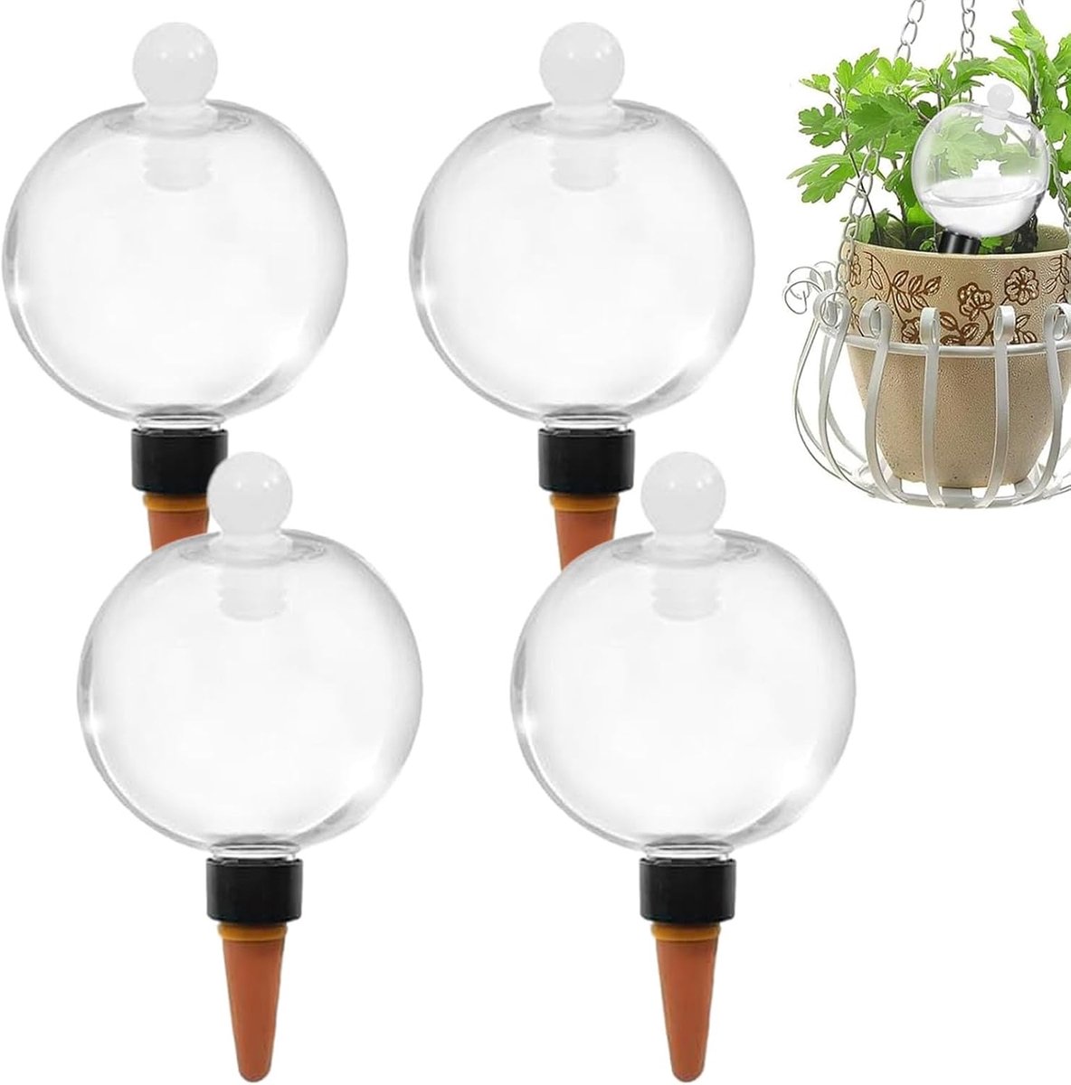 Bewateringsballen 4 stuks - 500 ml - automatische plantenbewateringsapparaten - ideaal voor kamerplanten en tuin - ShopVlot