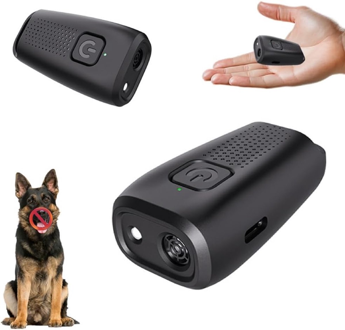 Claoner Ultrasonische blafwering voor honden - Pets - Ultrasone Anti Blaf Apparaat - Oplaadbaar - Anti-blaf training - Stil en effectief - Zwart