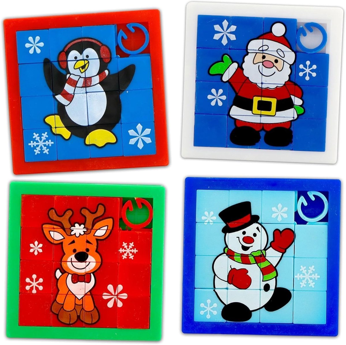 Schuifpuzzel voor kinderen - 4-delig - Kerstmotieven - Leuk voor in de Adventskalender - ShopVlot