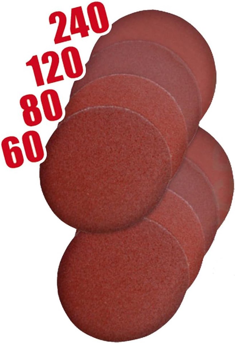 Klittenband schuurpapier set 100 stuks - Ø 180 mm - korrel 60 grof - lange levensduur - voor schuurmachines - ShopVlot