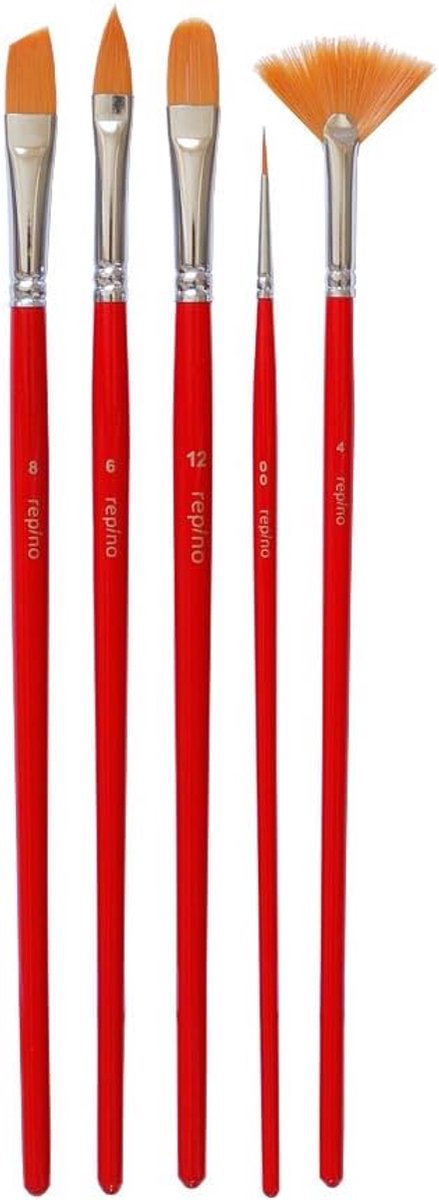 Kwastenset 5 Stuks - Katten Tong Kwast, Fan Kwast en Puntige Kwast - Hoogwaardige synthetische vezels - ShopVlot