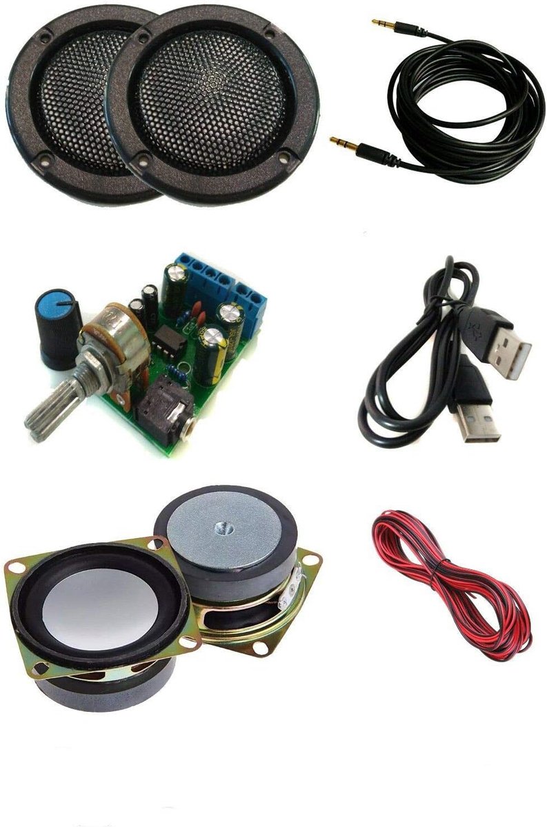 Audio DIY Kit 2.0 versterker - 2X 5W 4Ω speakers - flush-mount - ideaal voor smartphones en tablets - ShopVlot