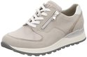 Lichtgrijze sneaker met ritssluiting, veters en mesh details. Rubberen zool.