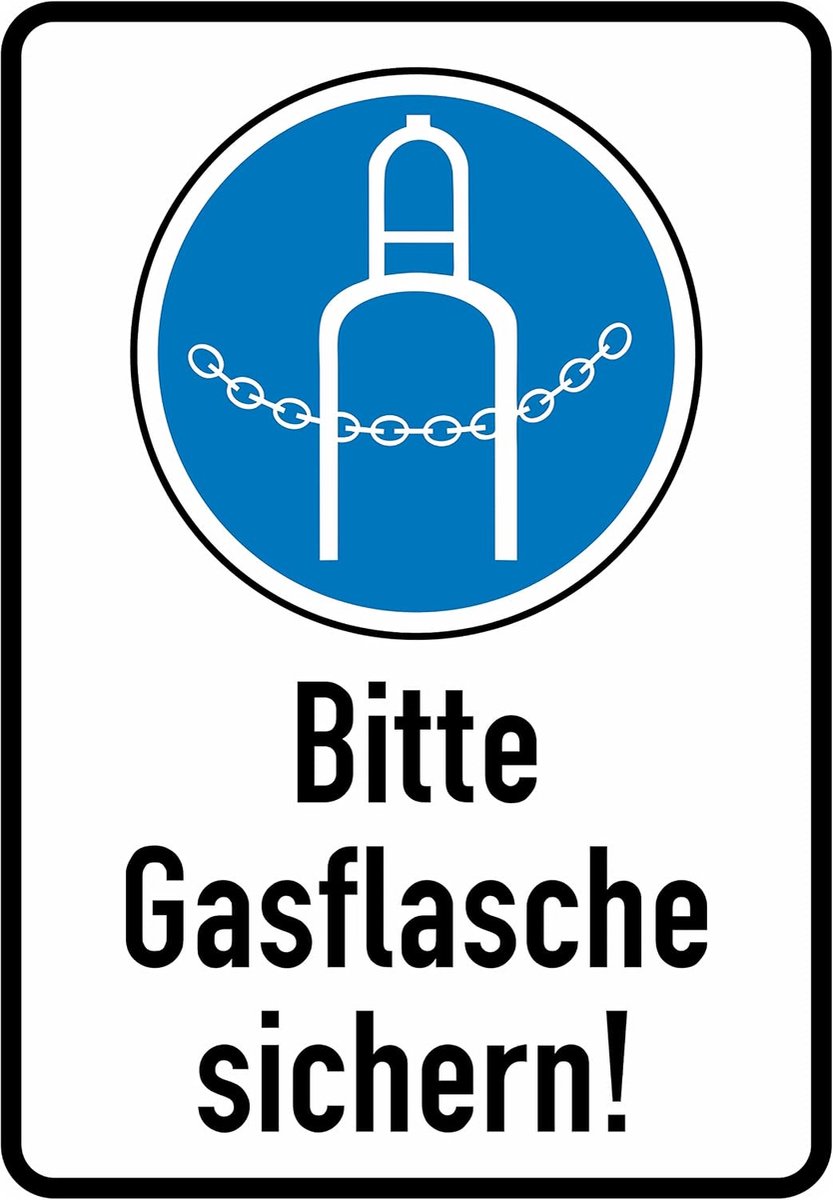 Veiligheidsstickers gasflessen 23x16cm - zelfklevend - met glossy UV print - zichtbaar voor medewerkers - ShopVlot