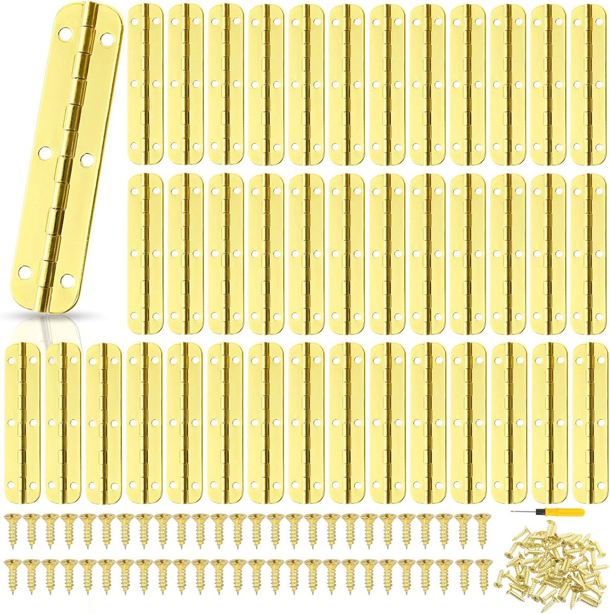 Mini scharnieren 40 stuks - RVS - Goudkleurig - Perfect voor meubels - ShopVlot