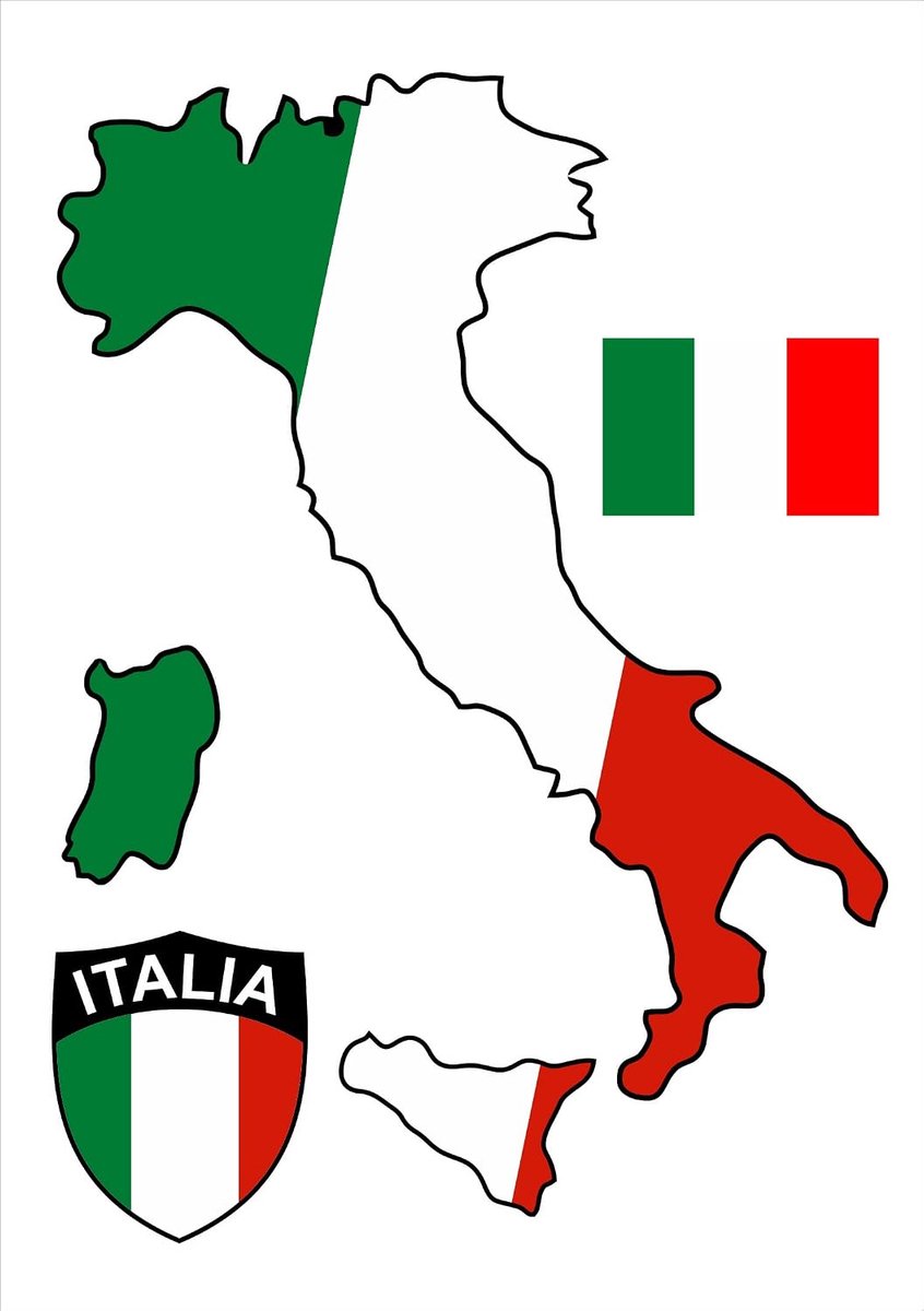 Stickerset Italië Vlag + Wapen - 230 x 160 mm - Waterdicht - Perfect voor auto - ShopVlot