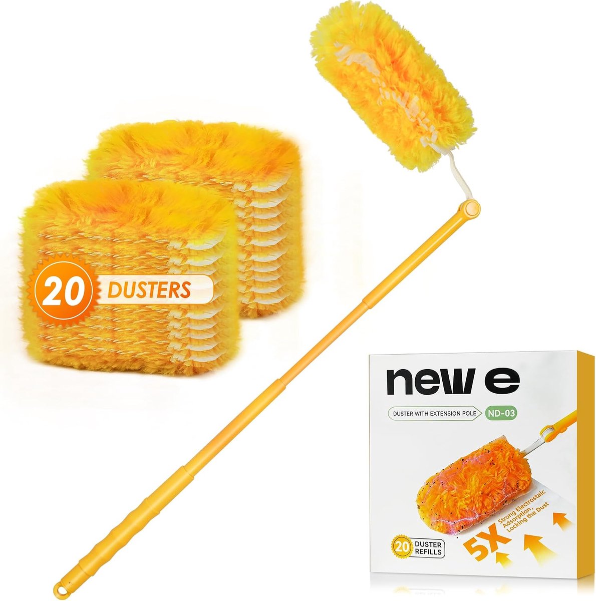 Duster navullingen 20 stuks - Uitschuifbare handgreep - 360 graden stof verwijdering - ShopVlot