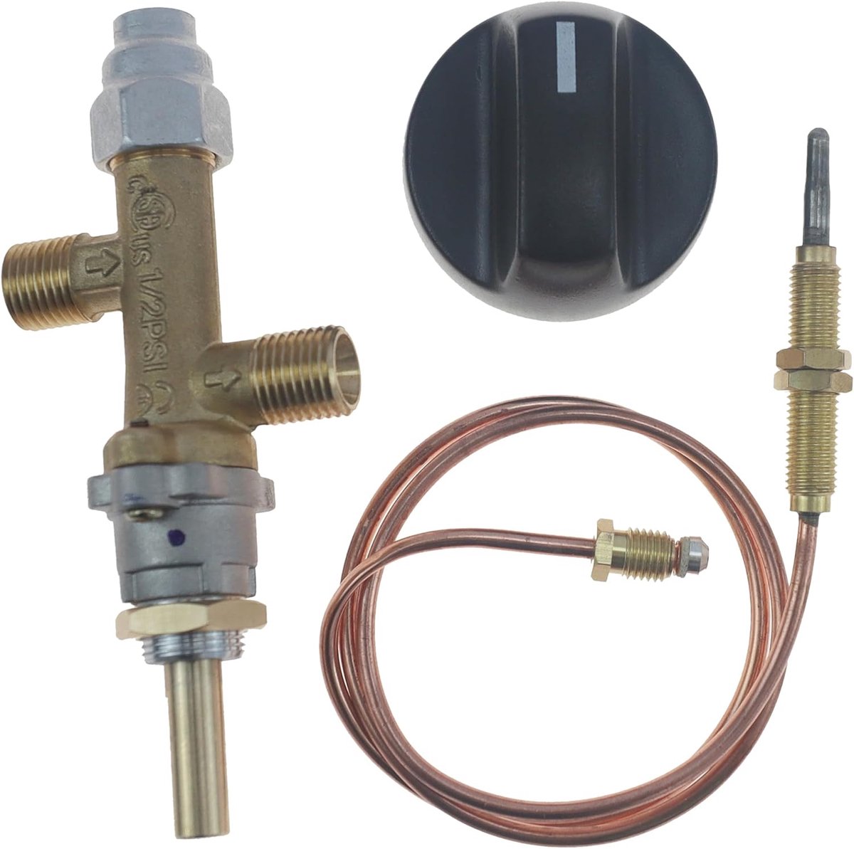 Gasafsluiter LPG Propaan - Veiligheidsklep met Thermoelement - 1/4 Inch Links - Voor Gasverwarmers - ShopVlot