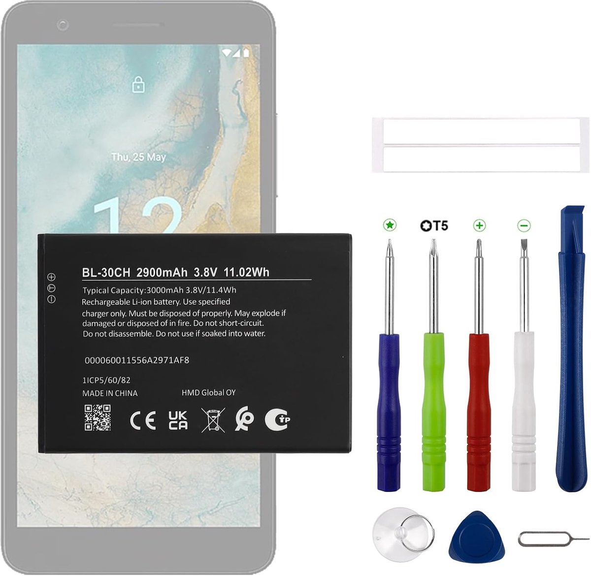 Mobiel batterij 2900mAh - vervangingsbatterij - lithium-ion - eenvoudig te installeren - ShopVlot