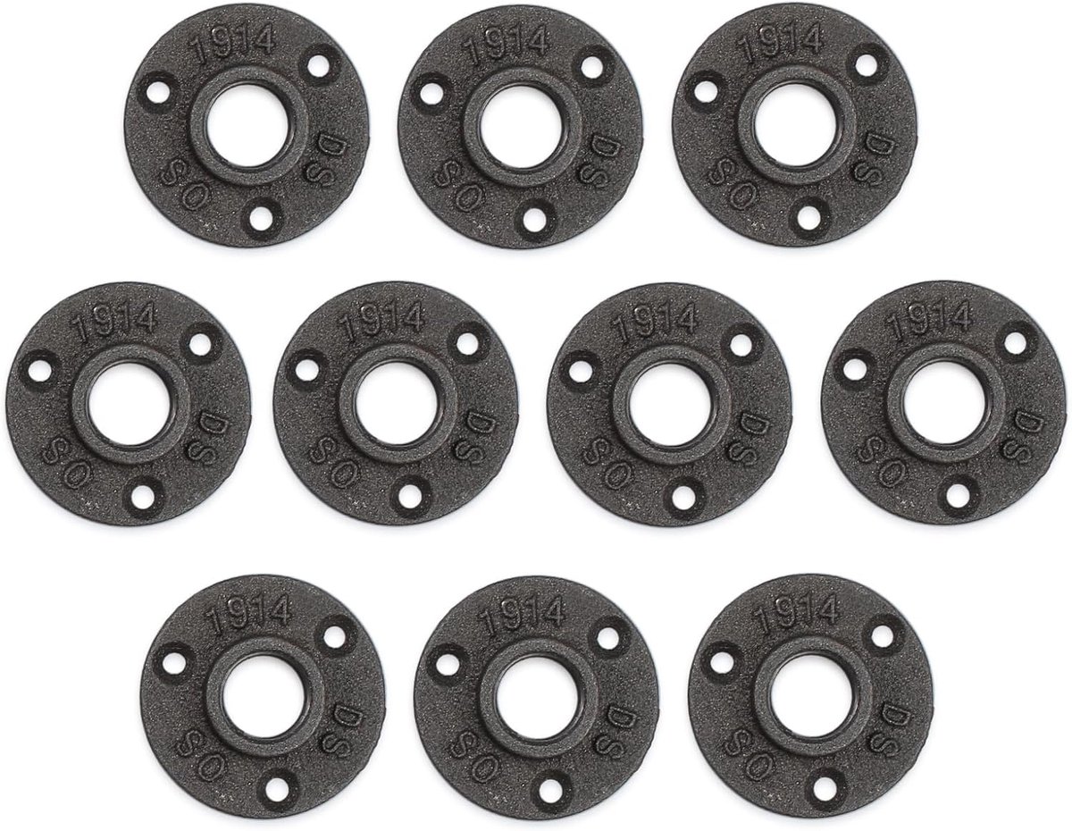 Flens 1 Inch - 10 Stuks - Gietijzer - Voor Tube Meubels - ShopVlot