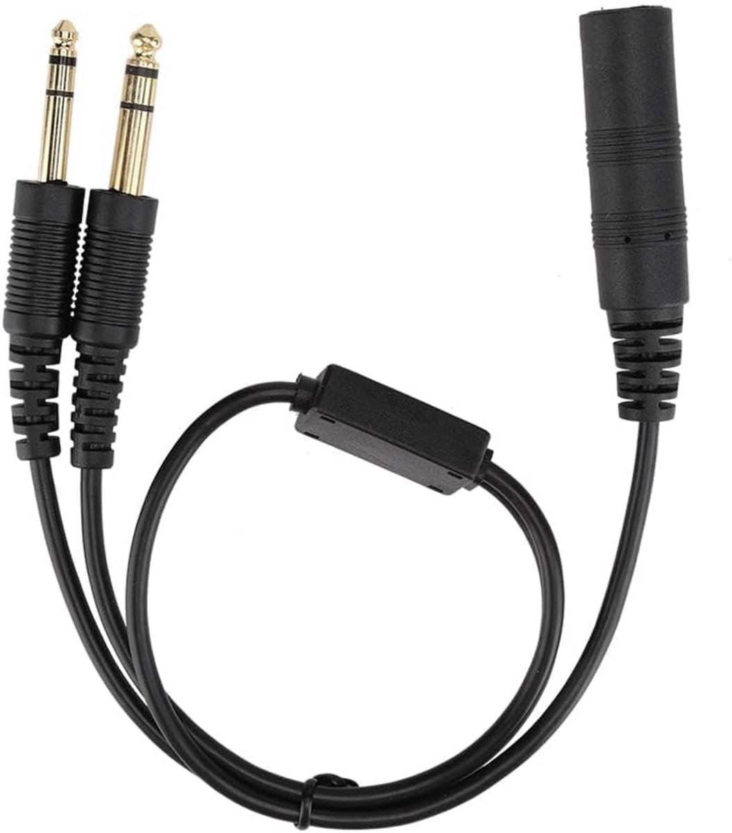 Headset adapter - dual connector - universele aviation headset - multifunctioneel gebruik - ShopVlot