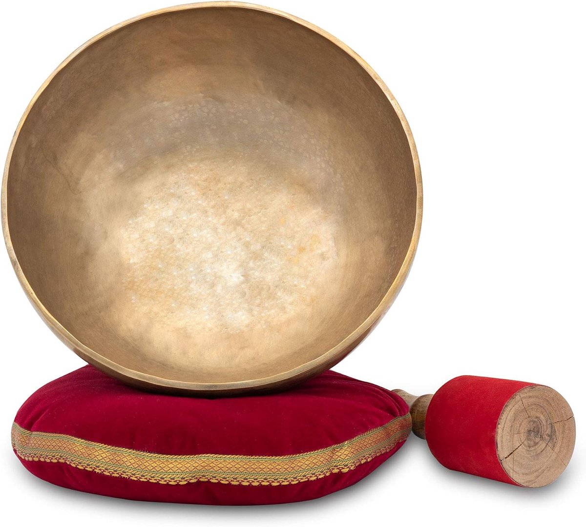 Singing Bowl 30 cm - handgemaakt van messing - inclusief kussen en stok - ideaal voor meditatie - ShopVlot