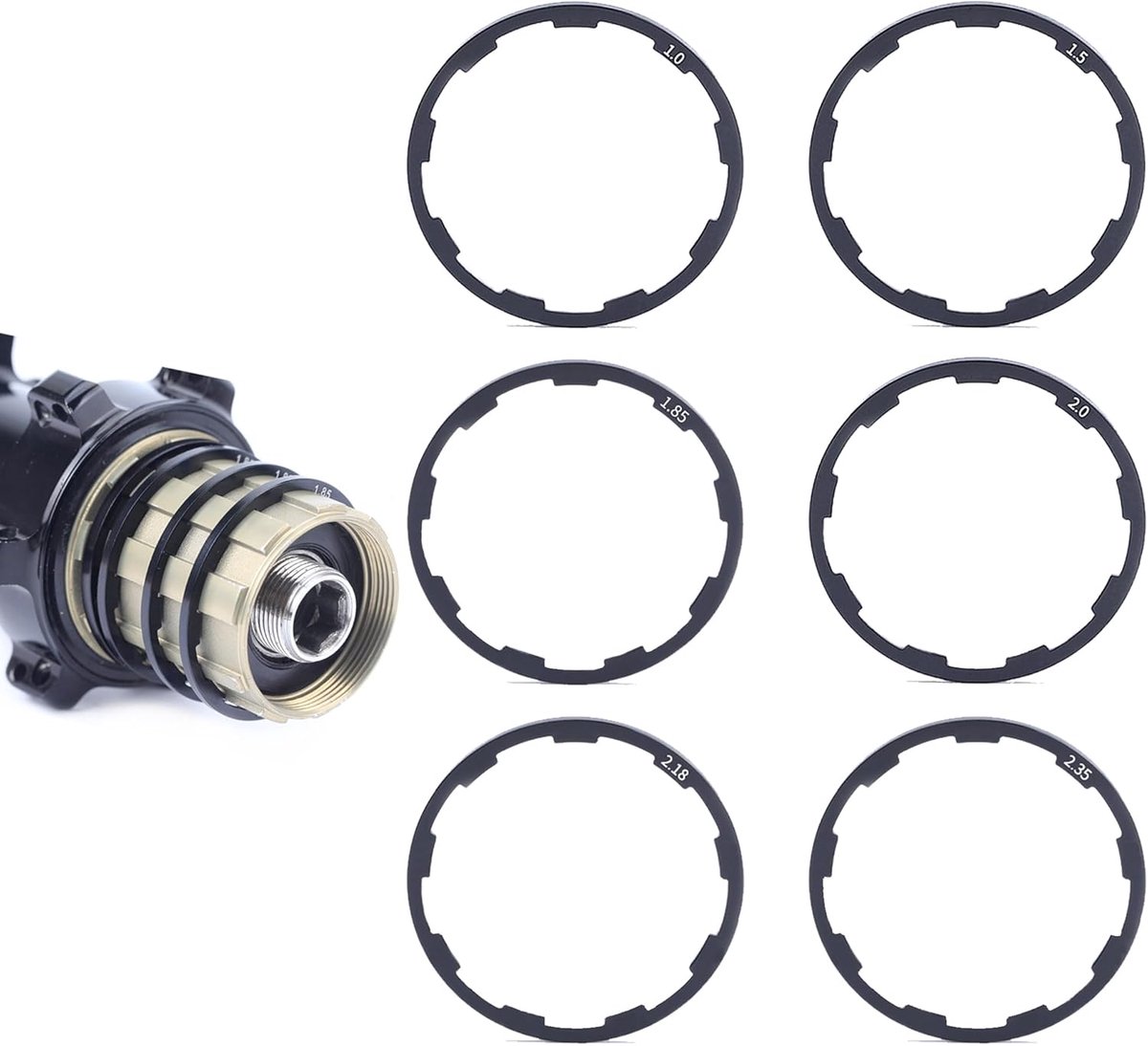 Fiets binnenlagers spacer set - Aluminium - 6 verschillende diktes - Duurzaam en lichtgewicht - ShopVlot