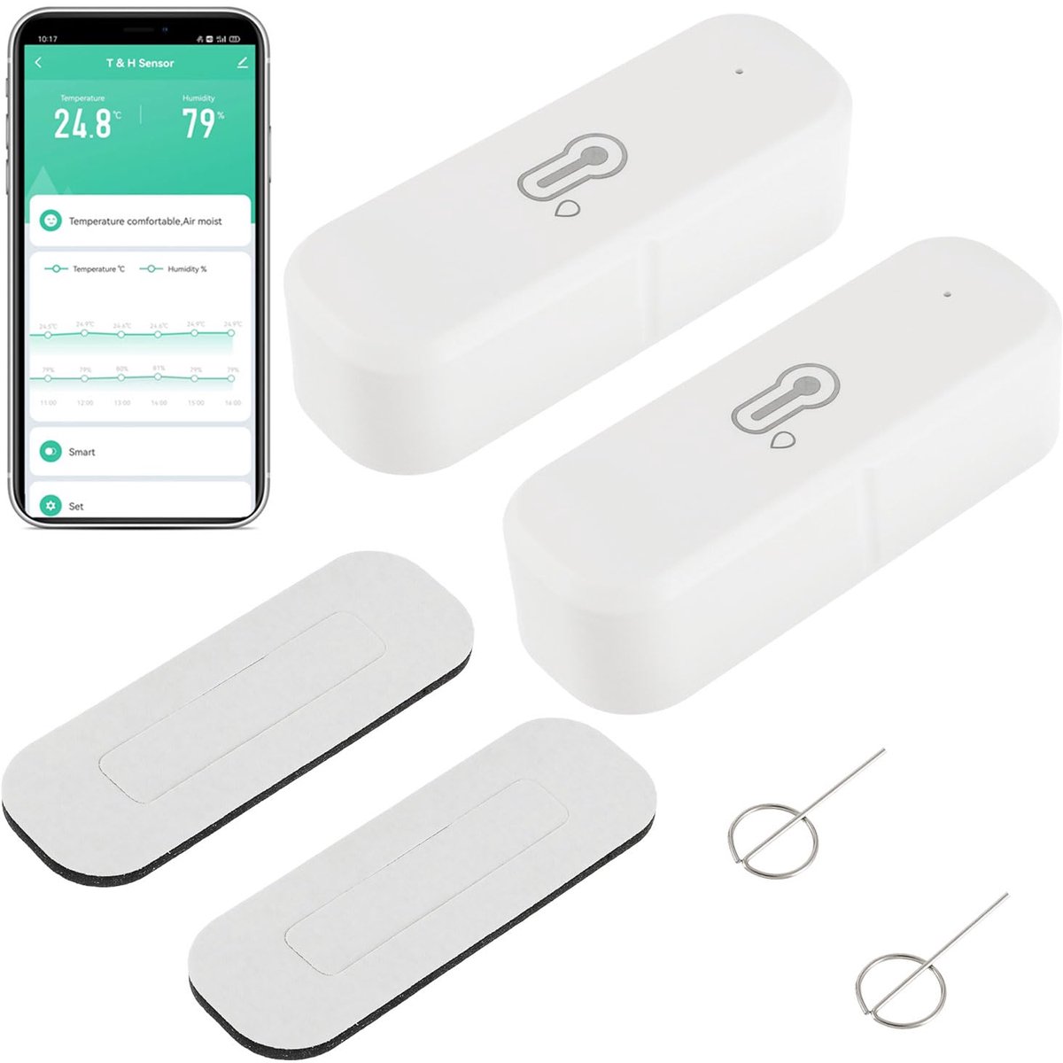 WiFi hygrometer thermometer sensor - draadloos - met app bediening - real-time gegevensmonitoring - ShopVlot