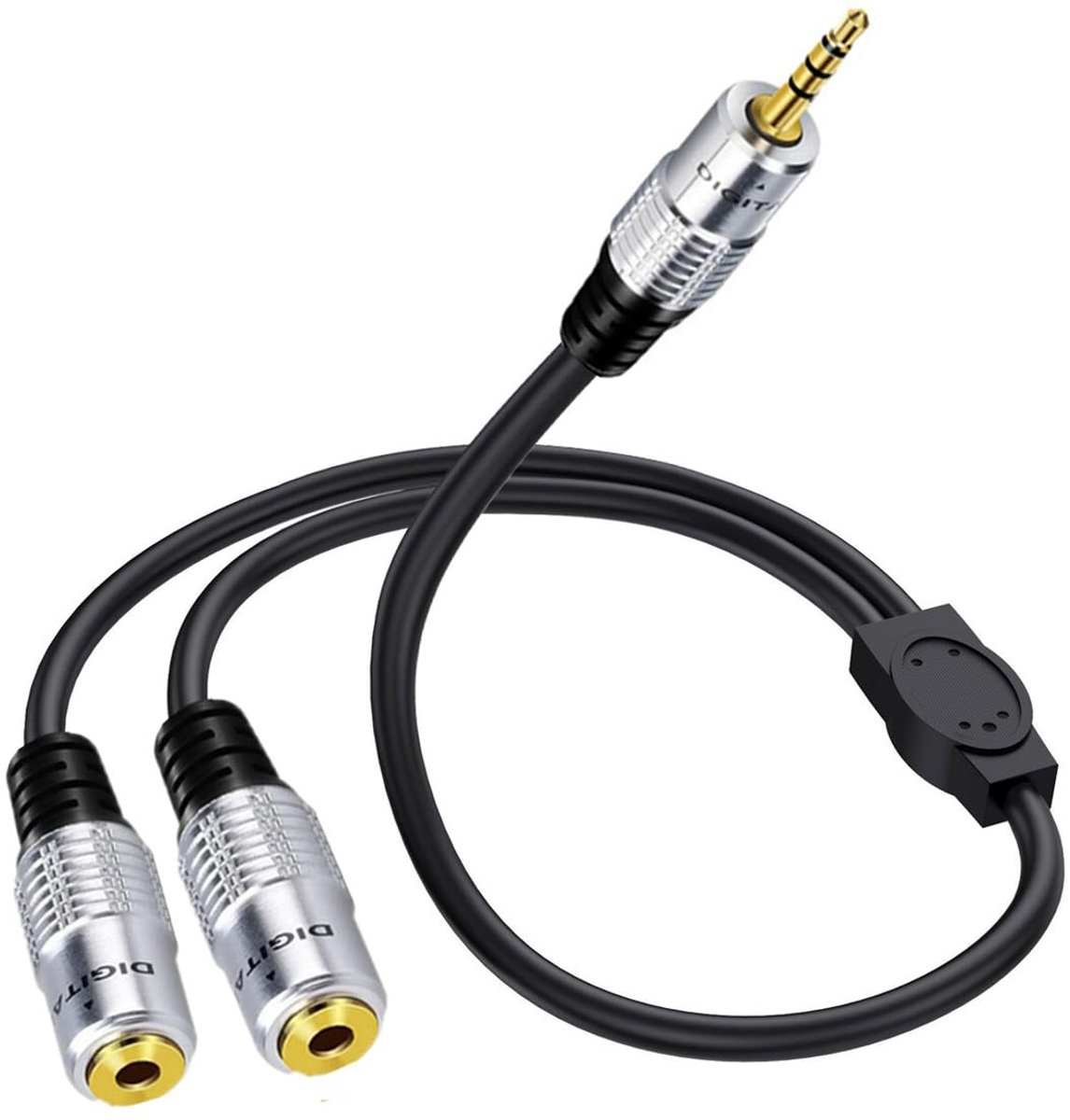 3.5mm stereo jack headphone Y-splitter kabel - 4-polig - 2 vrouwelijke aansluitingen - audio delen - ShopVlot