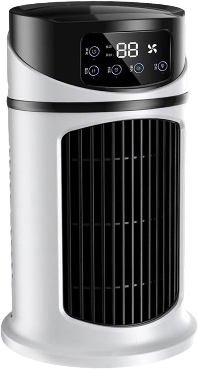 Draagbare Air Cooler - Mini Ventilator Koeler - Persoonlijke Koeling - Met Sfeerverlichting - 16.5 cm - Wit