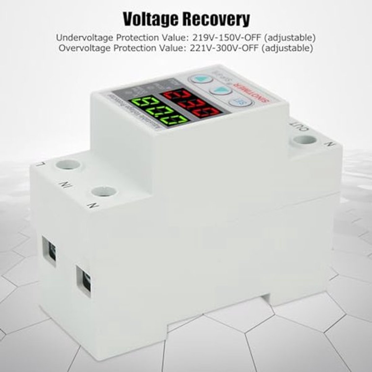 SVP-916 - Spanningherstelbeveiligingsapparaat - Instelbare Hersteltijd - Automatische Overspanningsbeveiliging (63A)