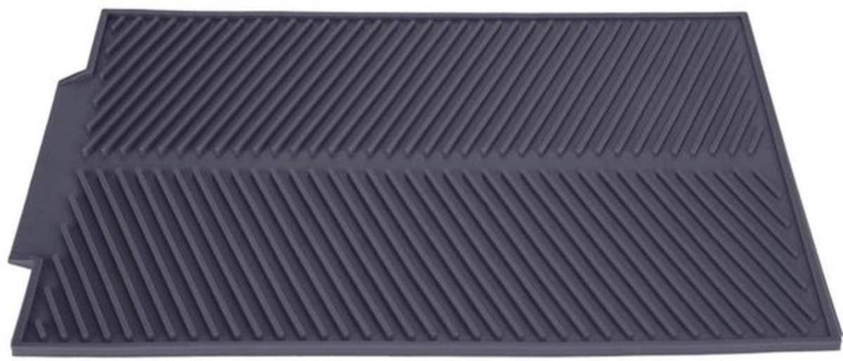 Afdruipmat voor servies, keuken, siliconen, servies, droogmat, rechthoekig, afdruipmat, hittebestendig, antislip, 39 x 25 cm (grijs)