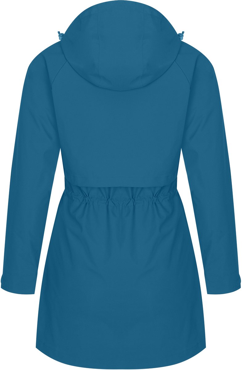 ATLASLAVA Dames regenjas - regenmantel - waterdicht met capuchon - vrouwen regenjack - overgangsjas - outdoor lente zomer herfst - XL - blauwgroen