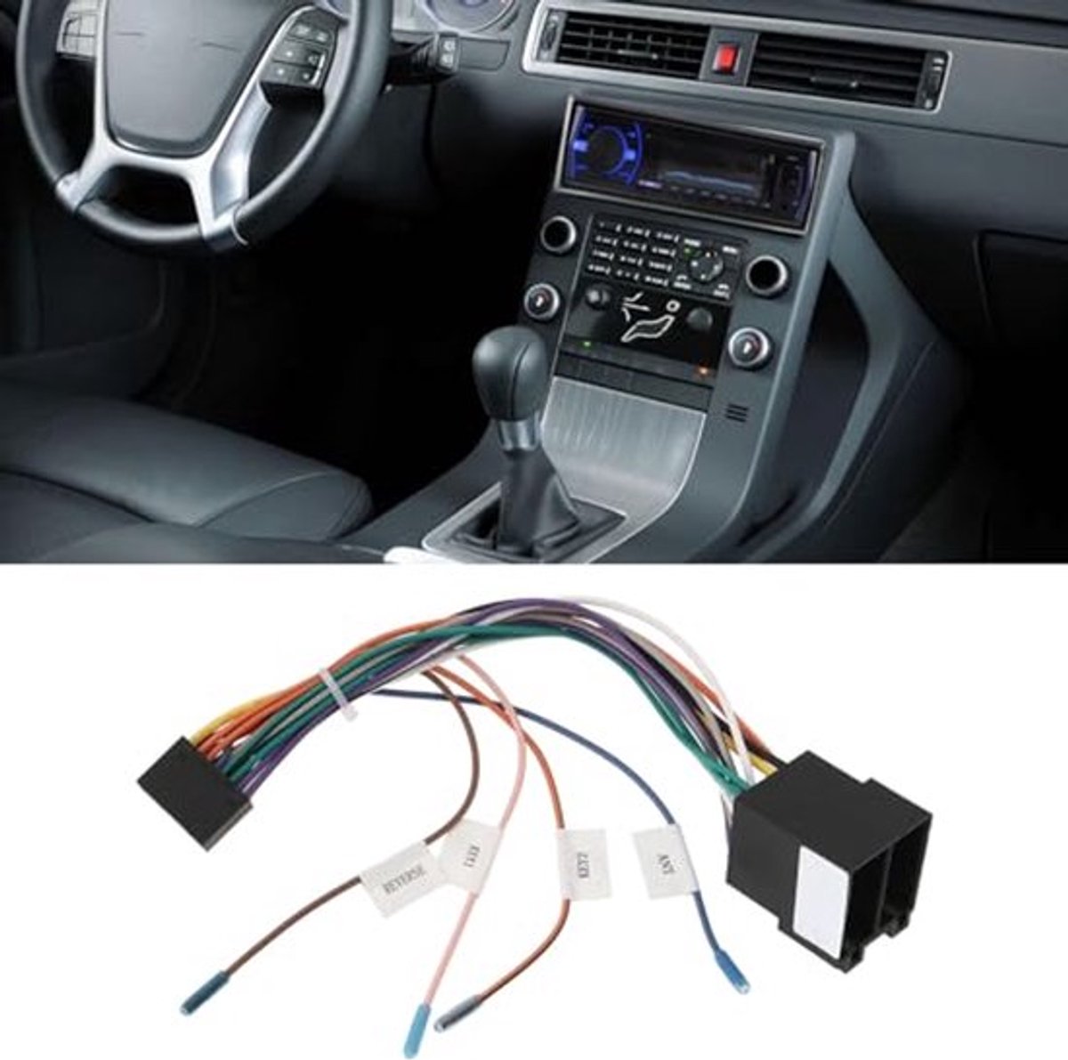 2 Stuks ISO Kabeladapter DIN ISO 16 Pin Autoradio Bedrading Harness Adapter Plug voor Autoradio Installatie Autoradio Plug 16 Pin naar ISO Socket Auto Kabel Plug